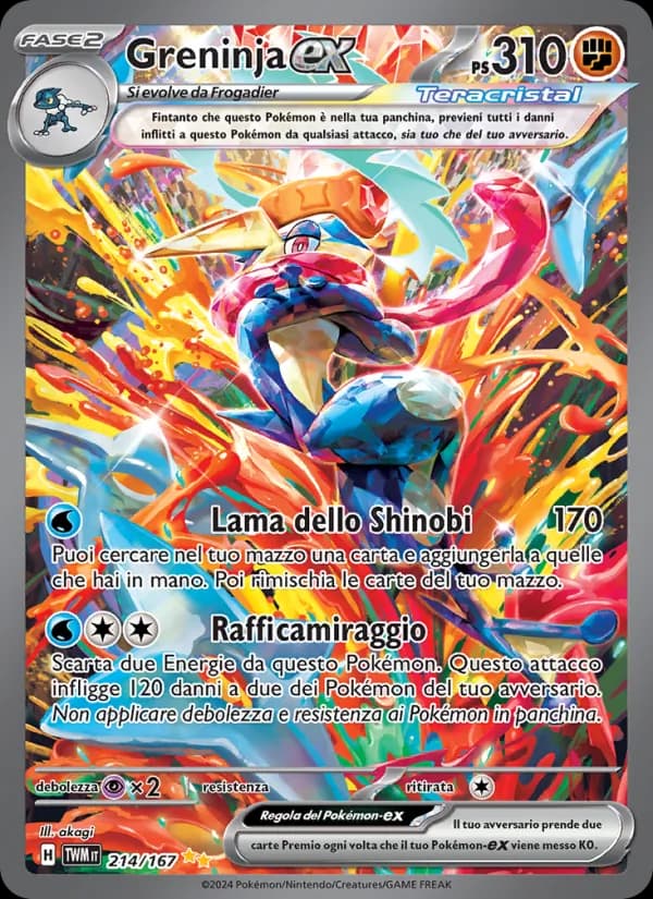 Greninja-ex card in Italian