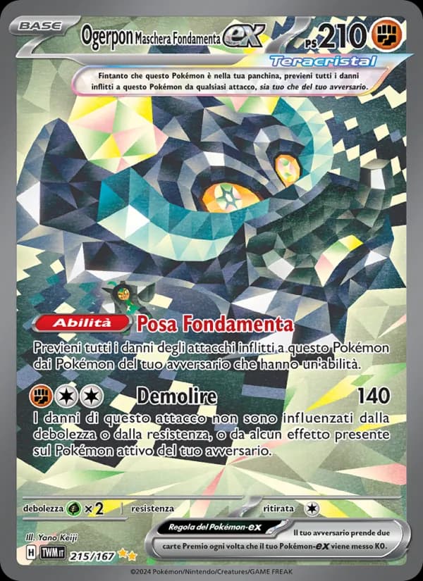 Ogerpon Maschera Fondamenta-ex card in Italian