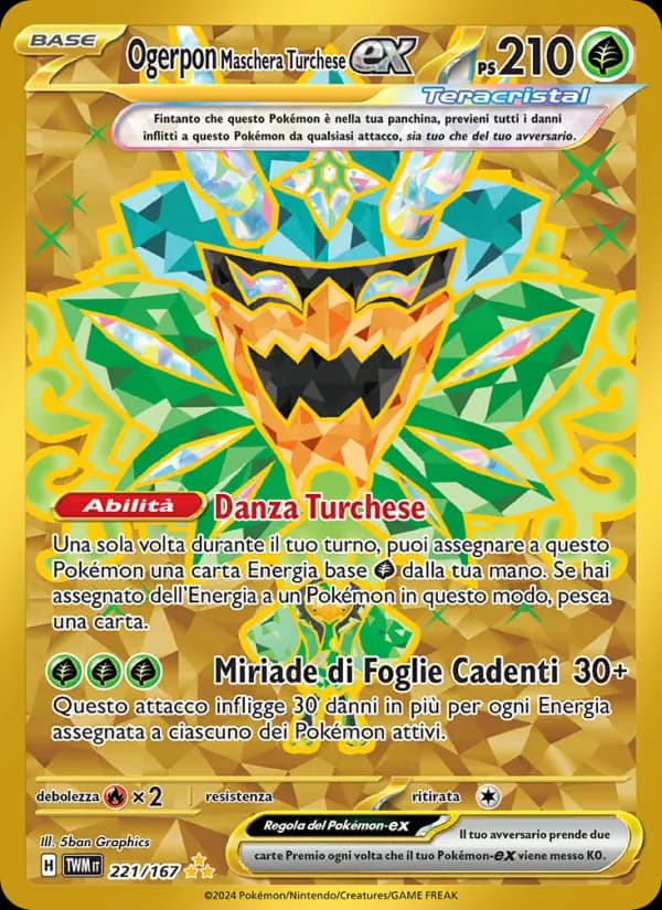Ogerpon Maschera Turchese-ex card in Italian