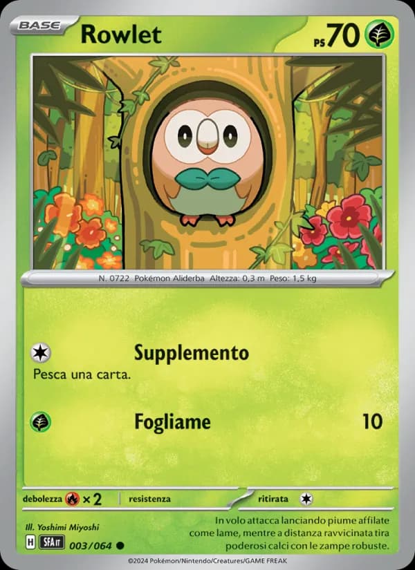 Rowlet card in Italian
