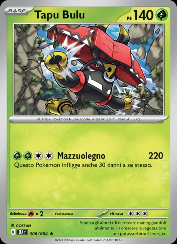 Tapu Bulu card in Italian