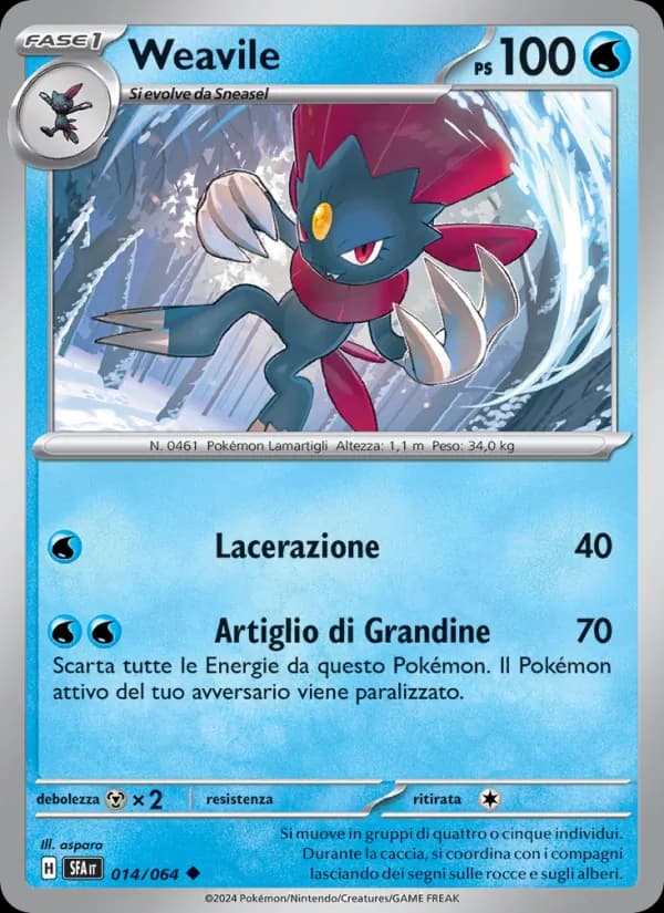 Weavile card in Italian