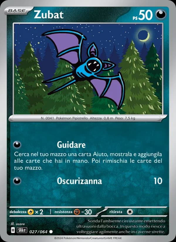 Zubat card in Italian