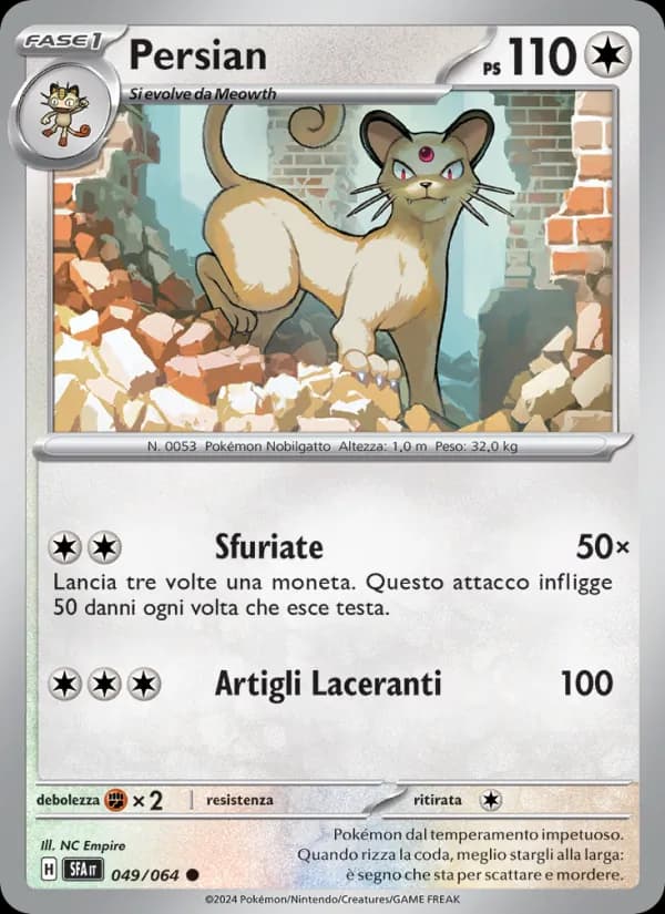 Persian card in Italian