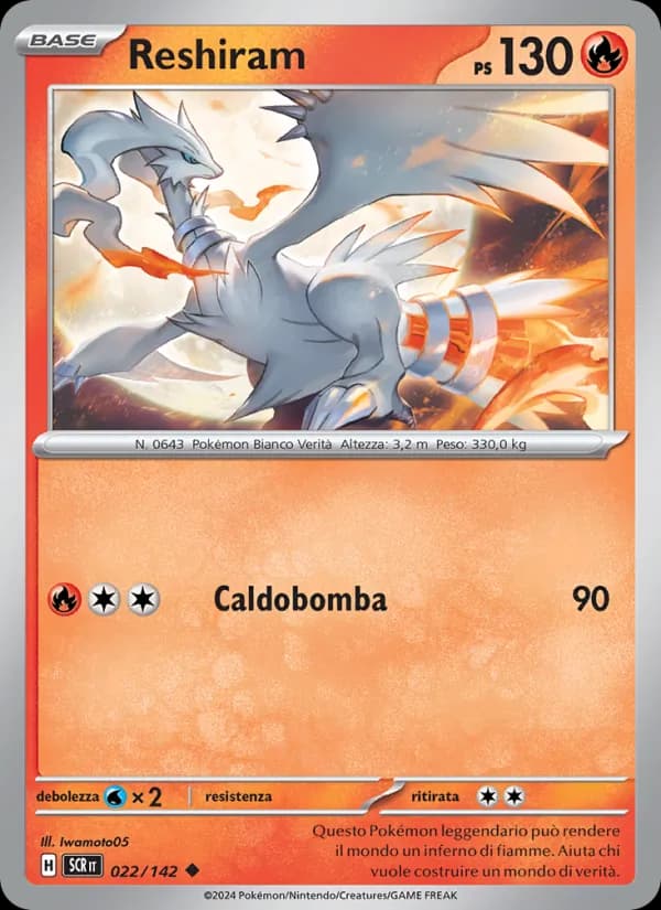 Reshiram card in Italian