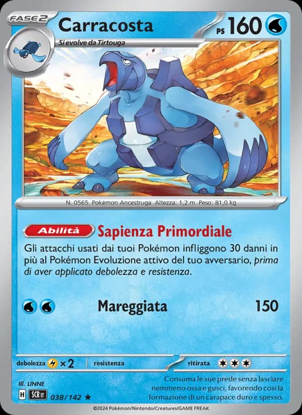 Carracosta card in Italian