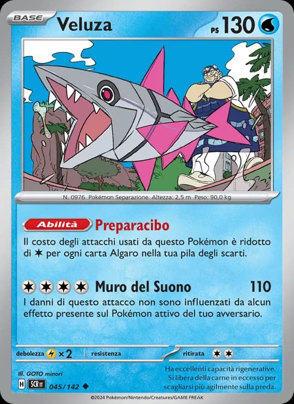 Veluza card in Italian