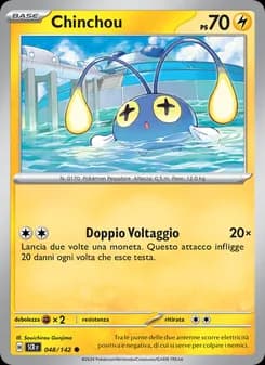 Chinchou card in Italian