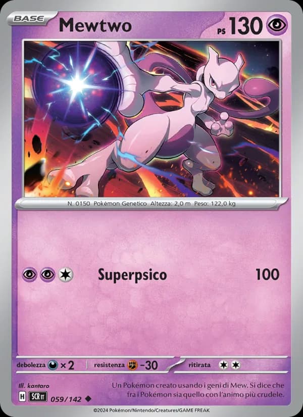 Mewtwo card in Italian