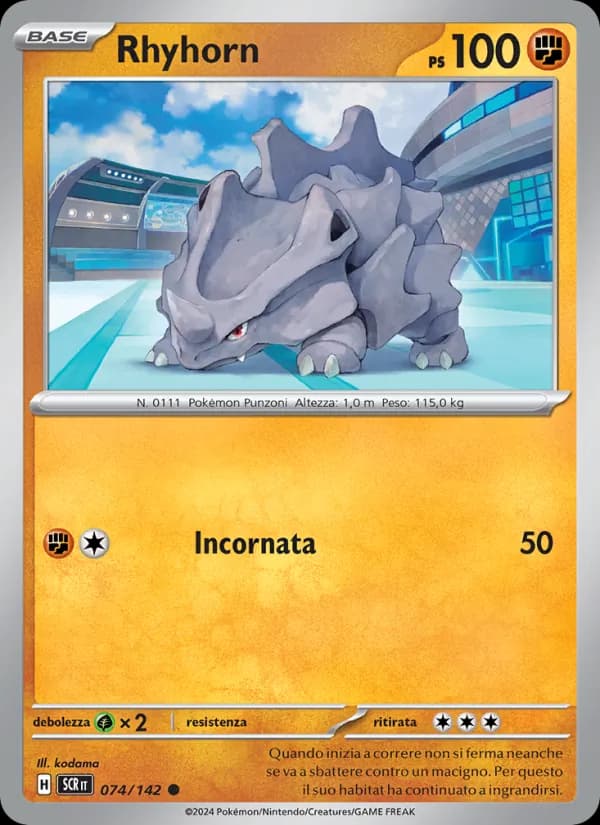 Rhyhorn card in Italian