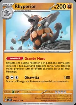 Rhyperior card in Italian