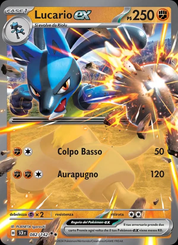 Lucario-ex card in Italian