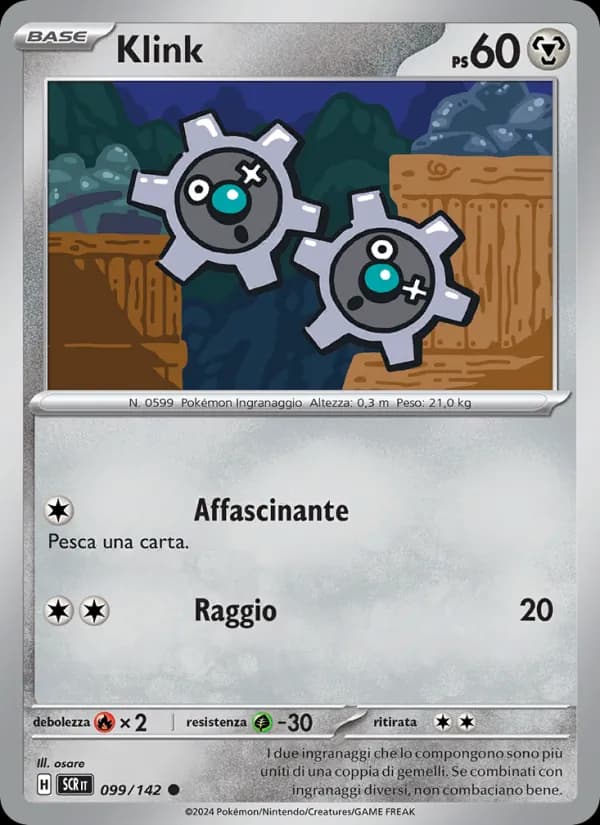 Klink card in Italian