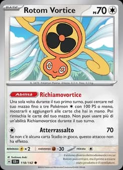 Rotom Vortice card in Italian