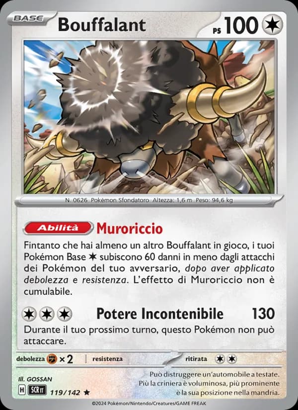 Bouffalant card in Italian