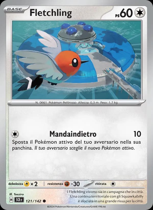 Fletchling card in Italian