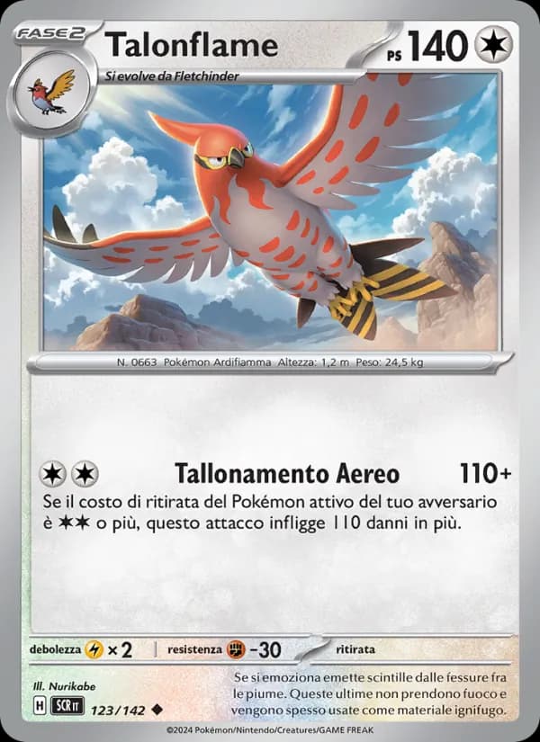 Talonflame card in Italian