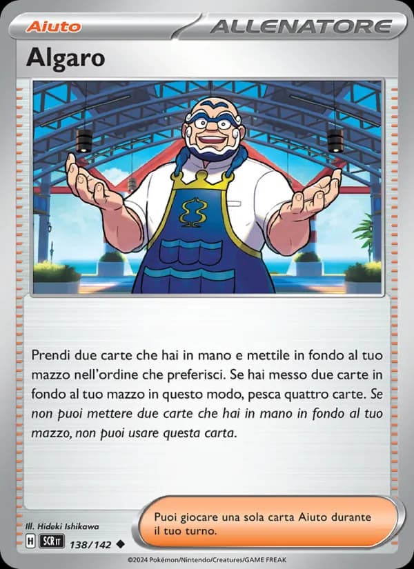 Algaro card in Italian