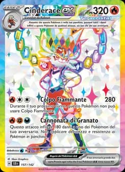 Cinderace-ex card in Italian