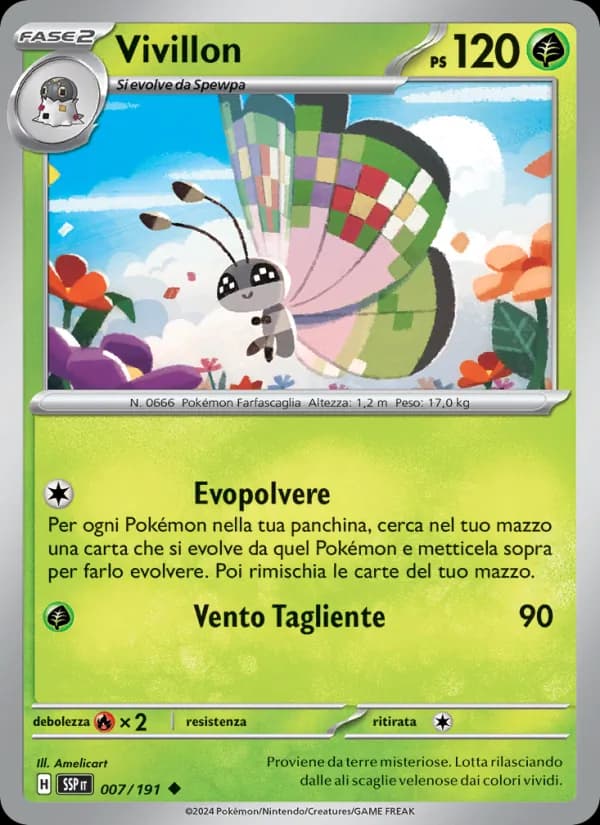 Vivillon card in Italian