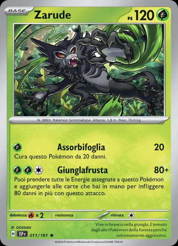 Zarude card in Italian