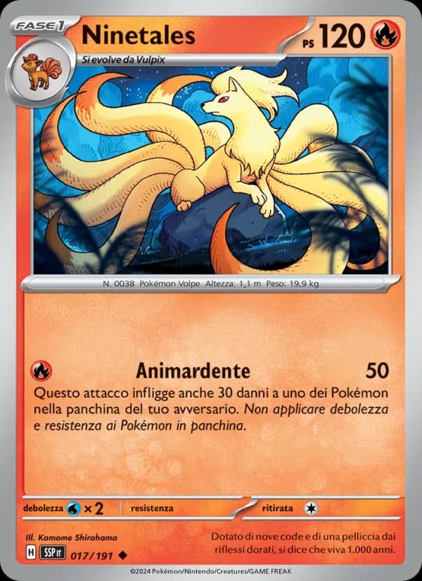 Ninetales card in Italian