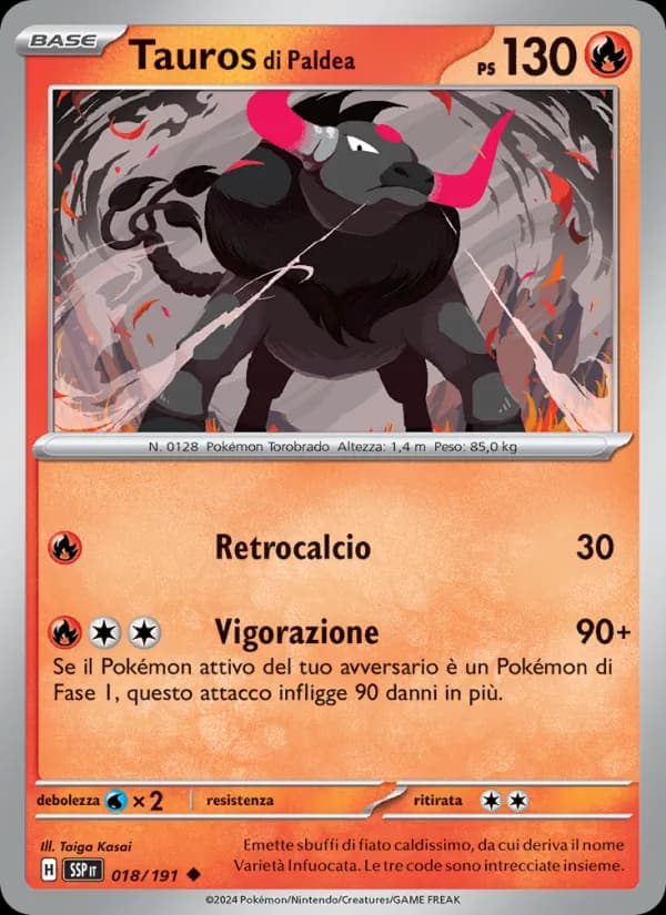 Tauros di Paldea card in Italian