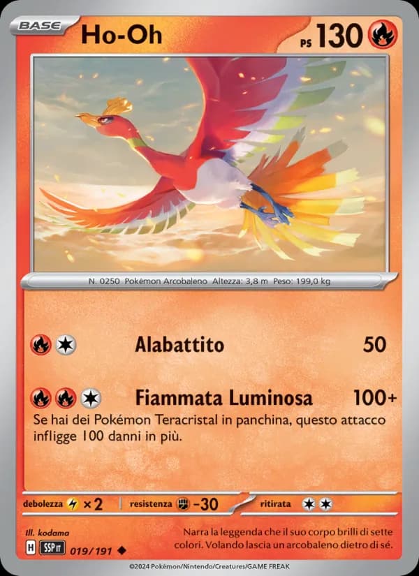 Ho-Oh card in Italian