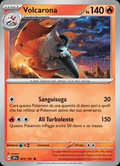 Volcarona card in Italian