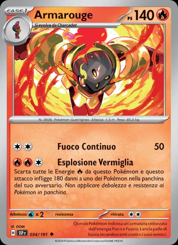 Armarouge card in Italian