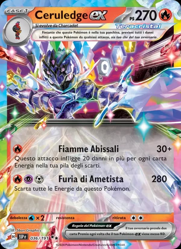 Ceruledge-ex card in Italian