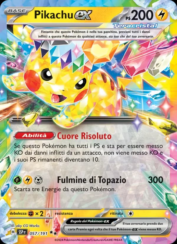 Pikachu-ex card in Italian