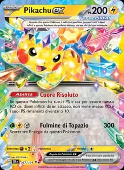 Pikachu-ex card in Italian