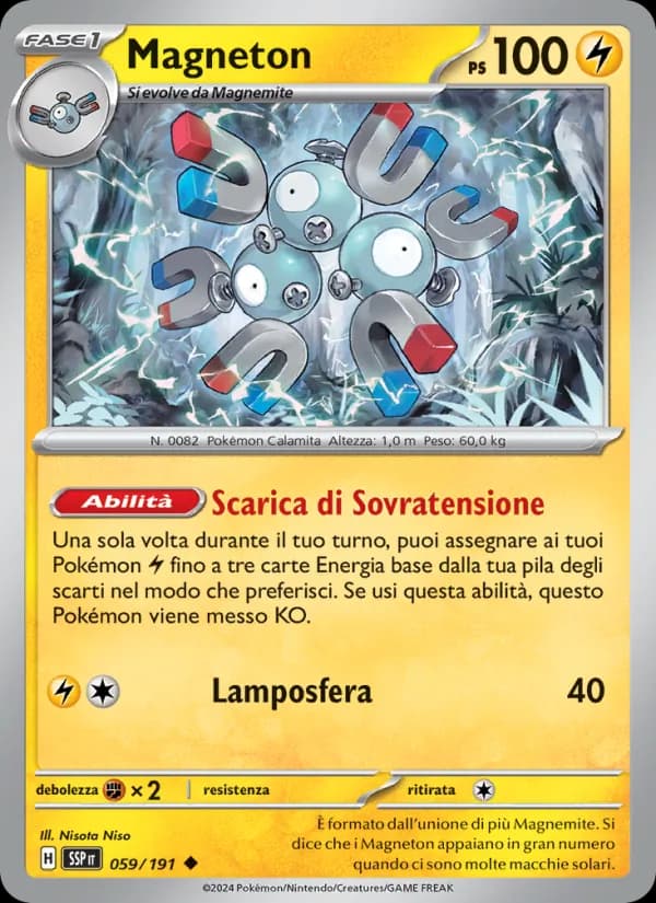 Magneton card in Italian