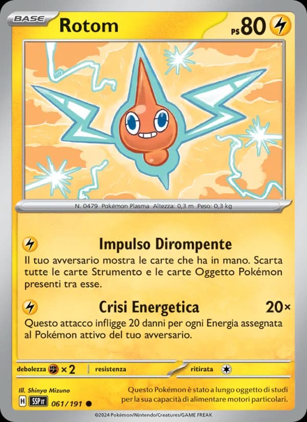 Rotom card in Italian