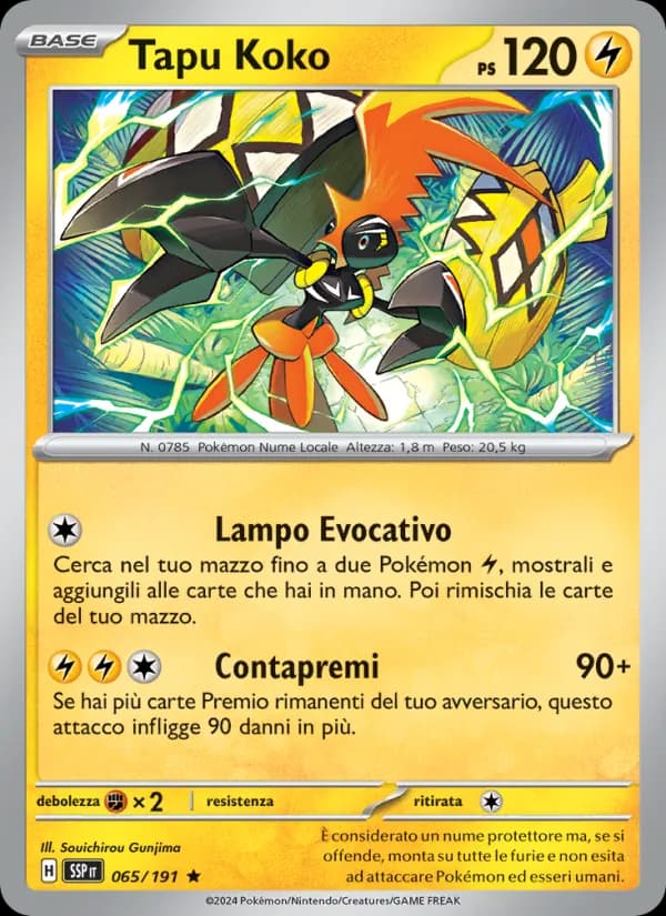 Tapu Koko card in Italian