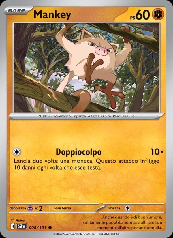 Mankey card in Italian