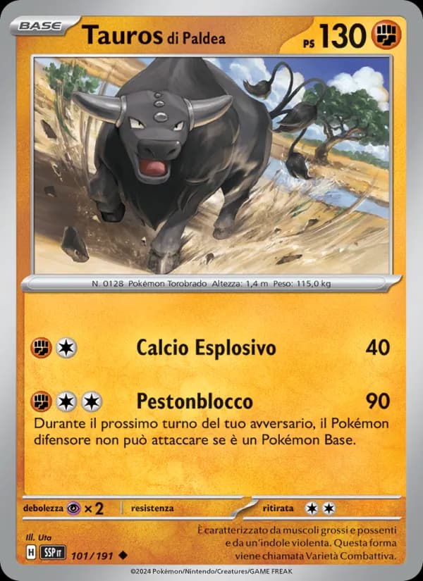 Tauros di Paldea card in Italian