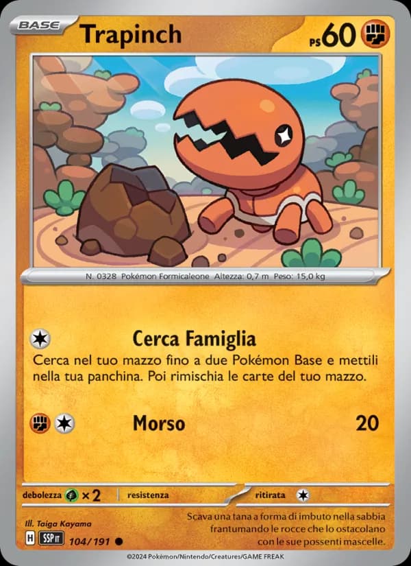 Trapinch card in Italian