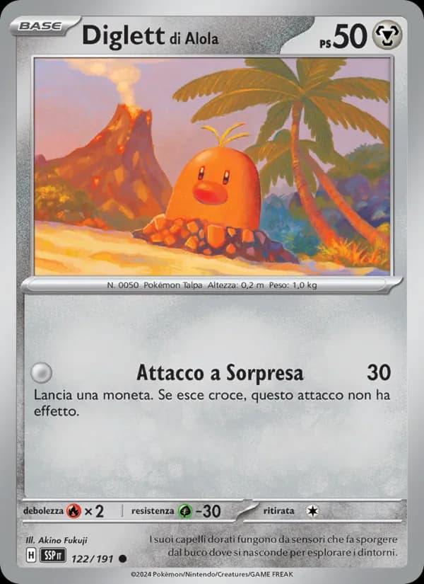 Diglett di Alola card in Italian