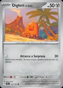 Diglett di Alola card in Italian