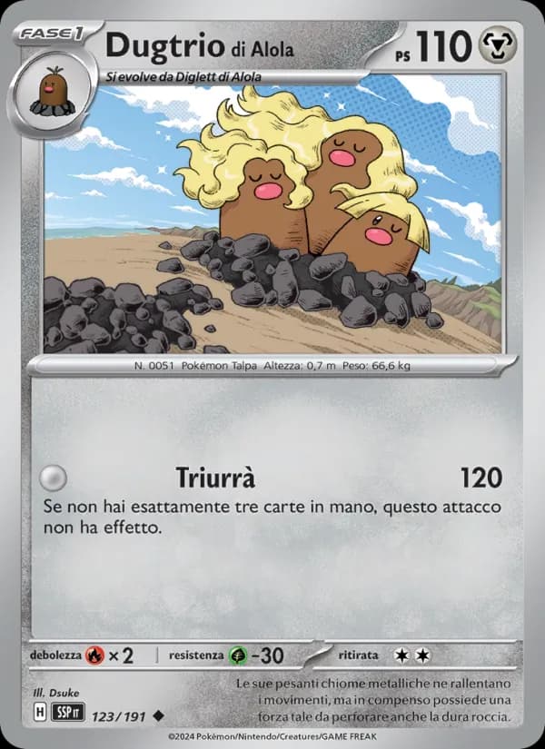 Dugtrio di Alola card in Italian