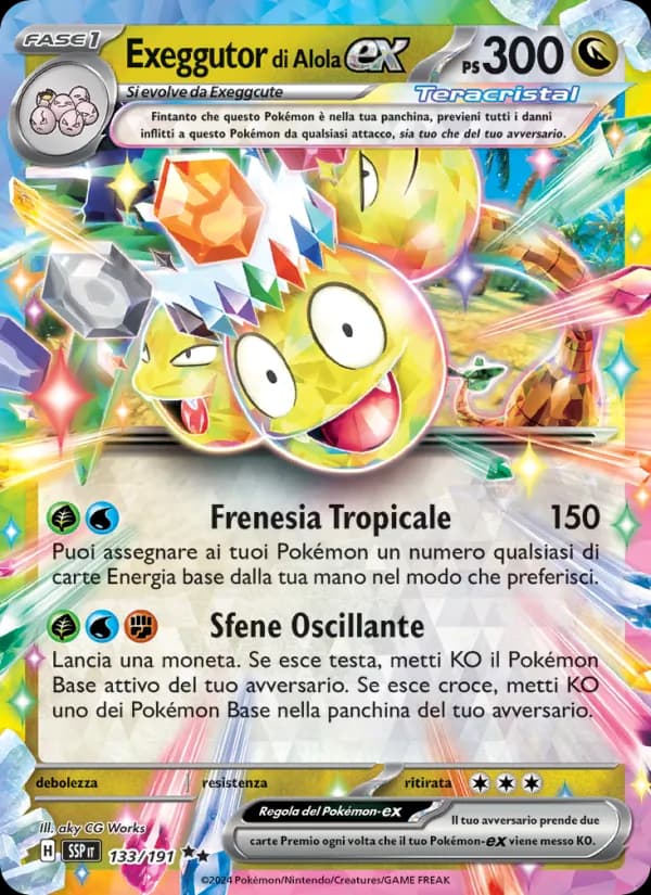 Exeggutor di Alola-ex card in Italian