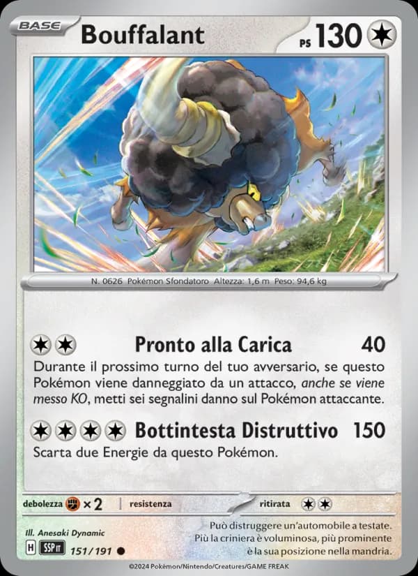 Bouffalant card in Italian