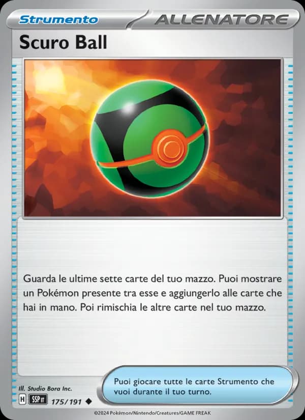 Scuro Ball card in Italian