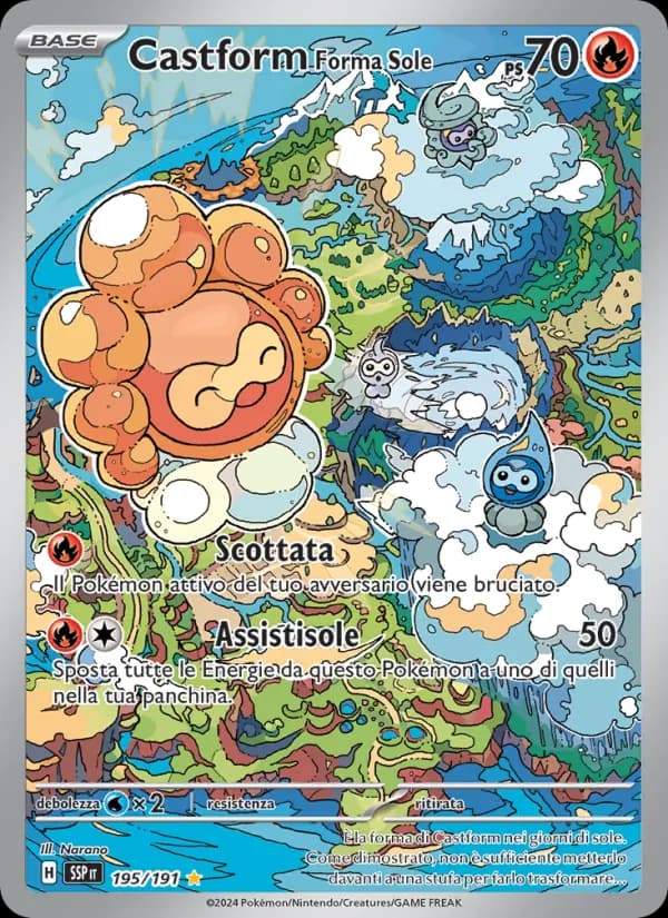 Castform Forma Sole card in Italian