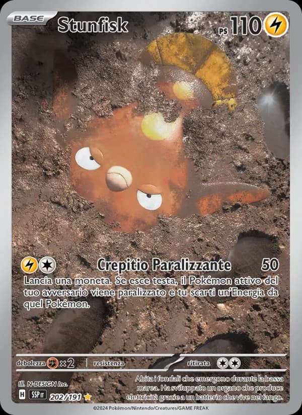 Stunfisk card in Italian