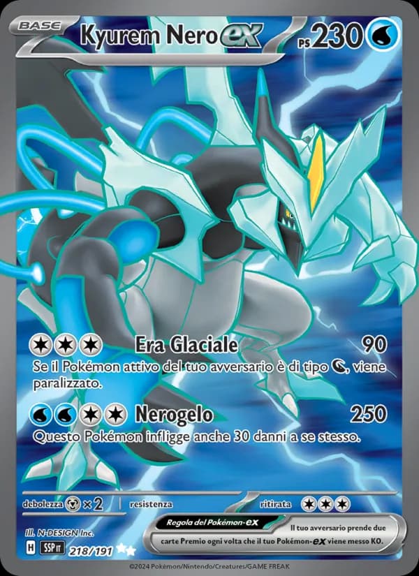 Kyurem Nero-ex card in Italian