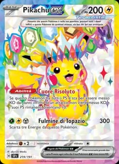 Pikachu-ex card in Italian