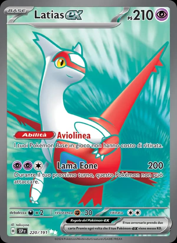 Latias-ex card in Italian